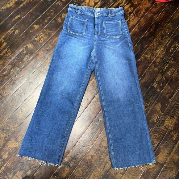 Oats New York wide leg size 12/31 luxe normcore raw hem jeans - Picture 3 of 5